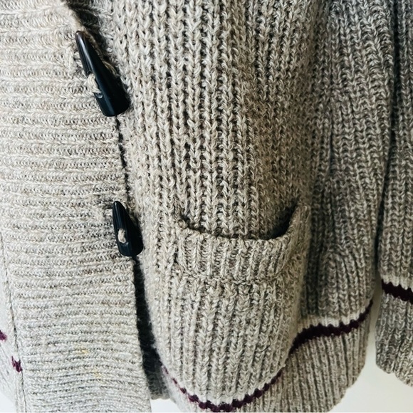 VINTAGE Icelandic-Chunky-hand-knit-Neutral-tone-Fisherman Winter Sweater. Large - Picture 5 of 6